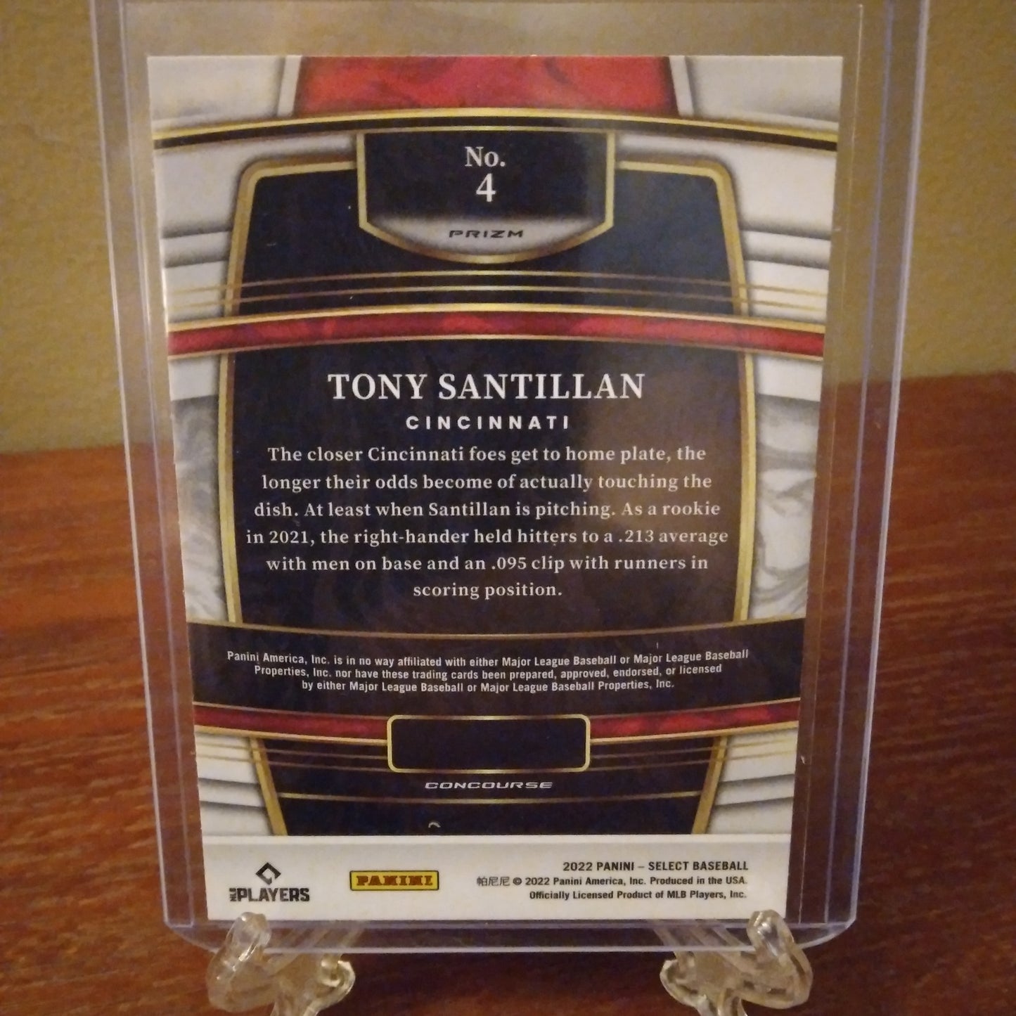 2022 Select Baseball Scope Parallel Tony Santillan Rookie Card #4