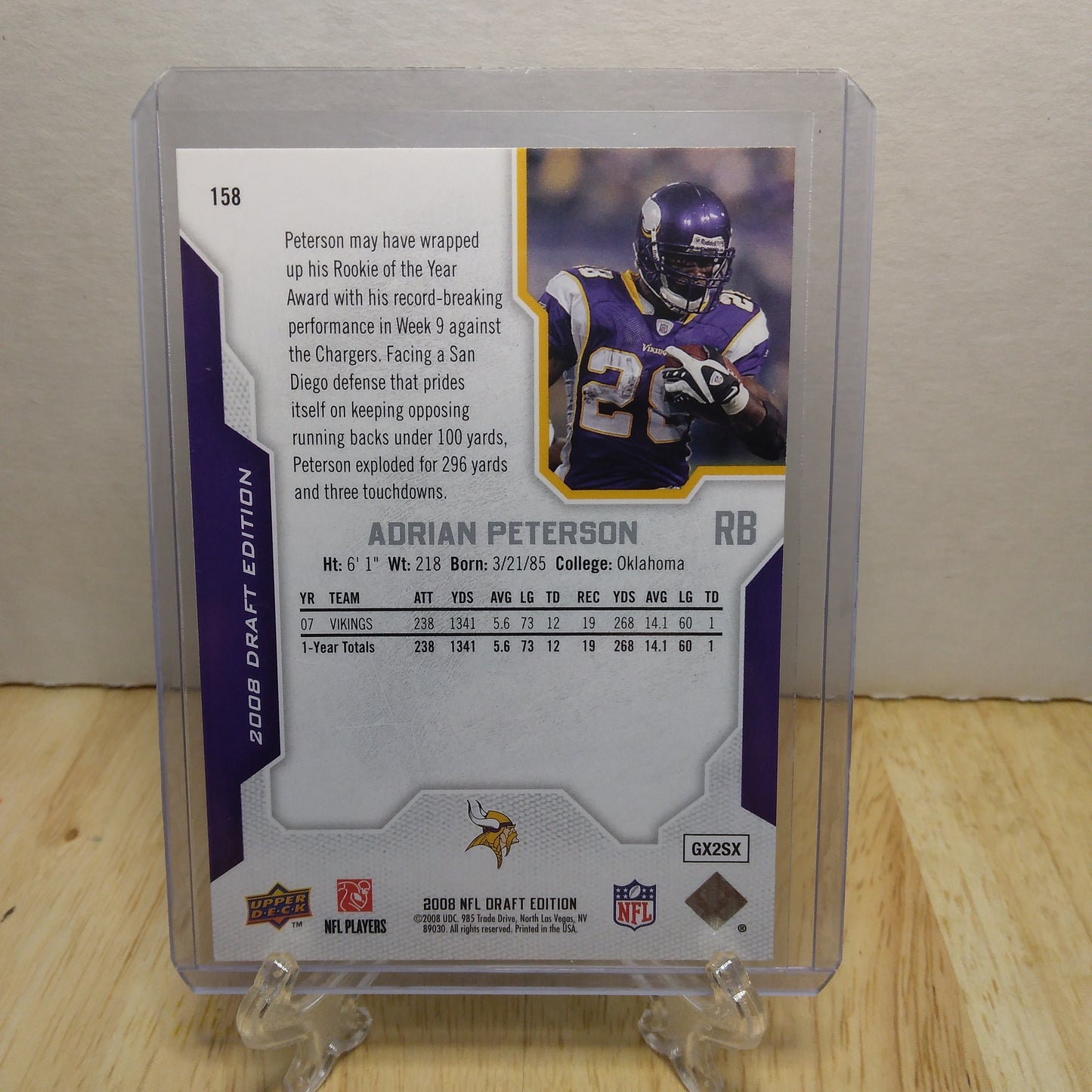 2008 Upper Deck Draft Edition Adrian Peterson #158