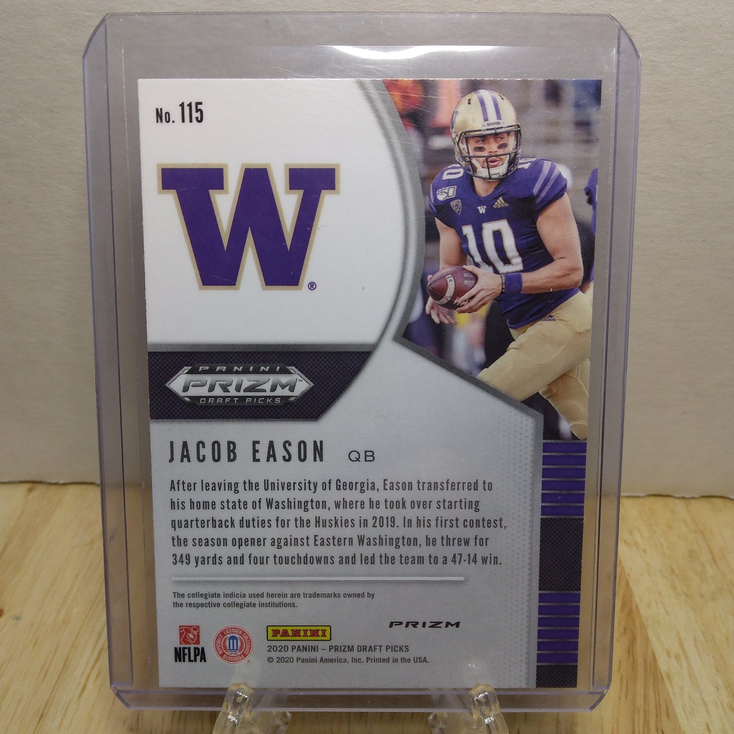 2020 Panini Prizm Draft Picks Jacob Eason Red Prizm #115