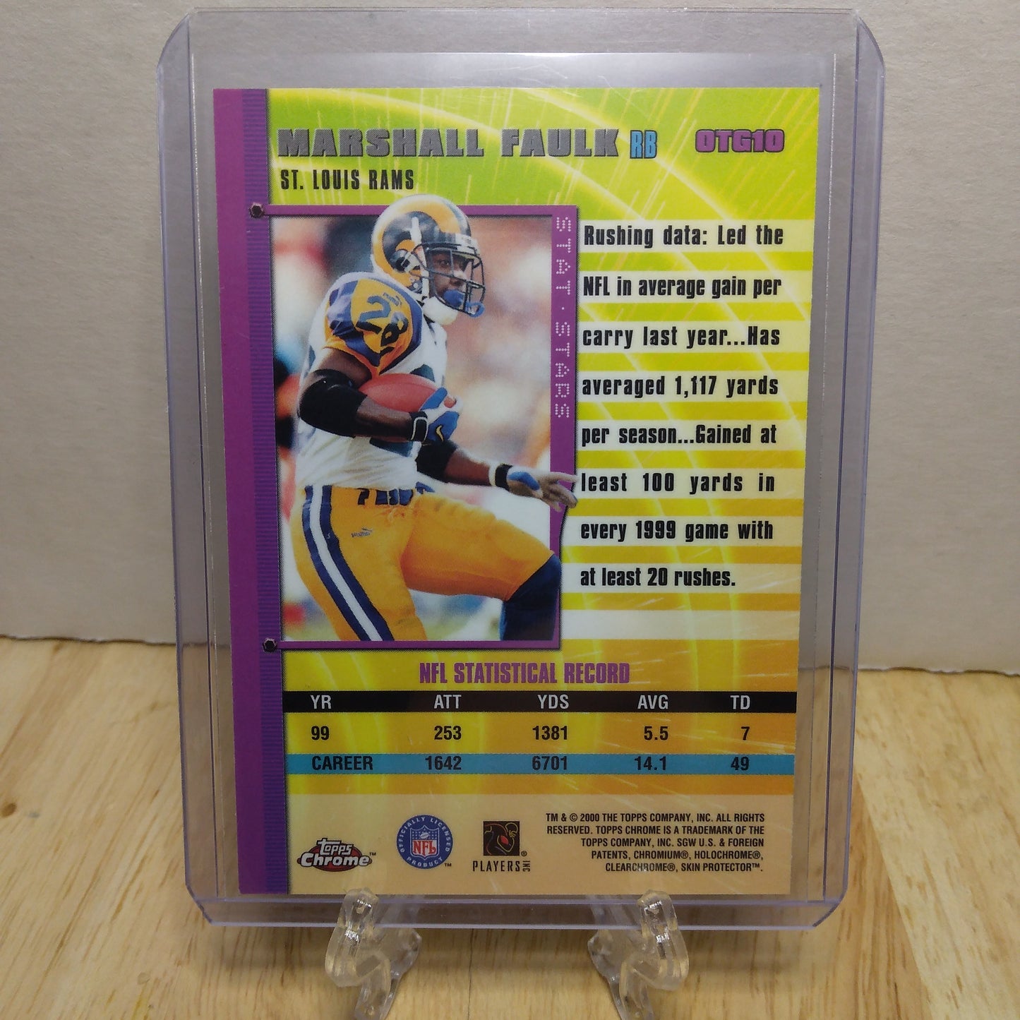 2000 Topps Chrome Own The Game Stat Stars Marshall Faulk #OTG10