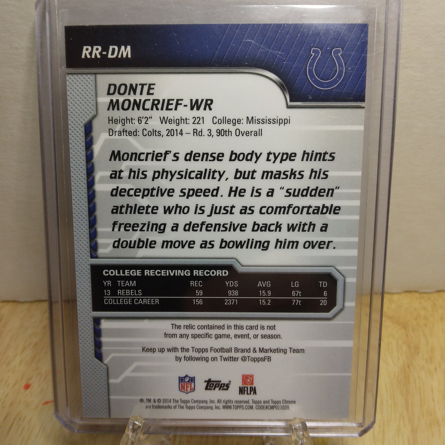 2014 Topps Chrome Rookie Relic Donte Moncrief #RRDM