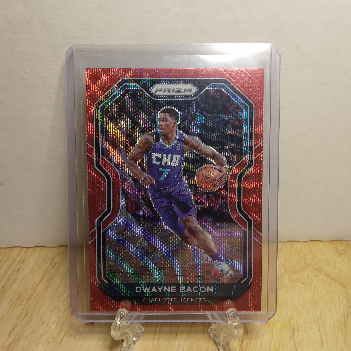 2020-21 Panini Prizm Dwayne Bacon Red Wave Prizm #39