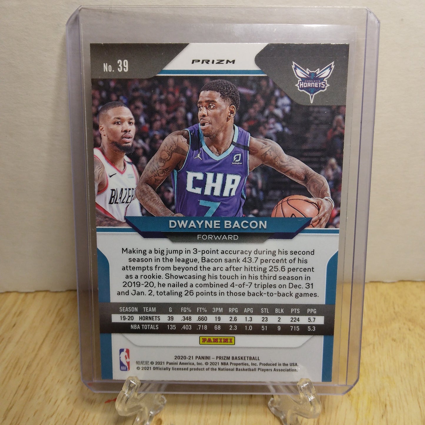 2020-21 Panini Prizm Dwayne Bacon Red Wave Prizm #39