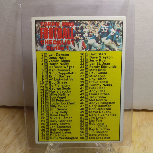1970 Topps Football Series 1 Checklist (Marked) #9