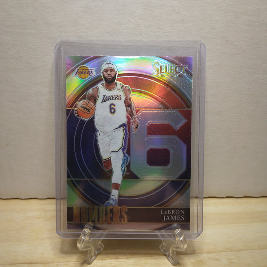 2021-22 Select Numbers Silver Prizm Lebron James #6