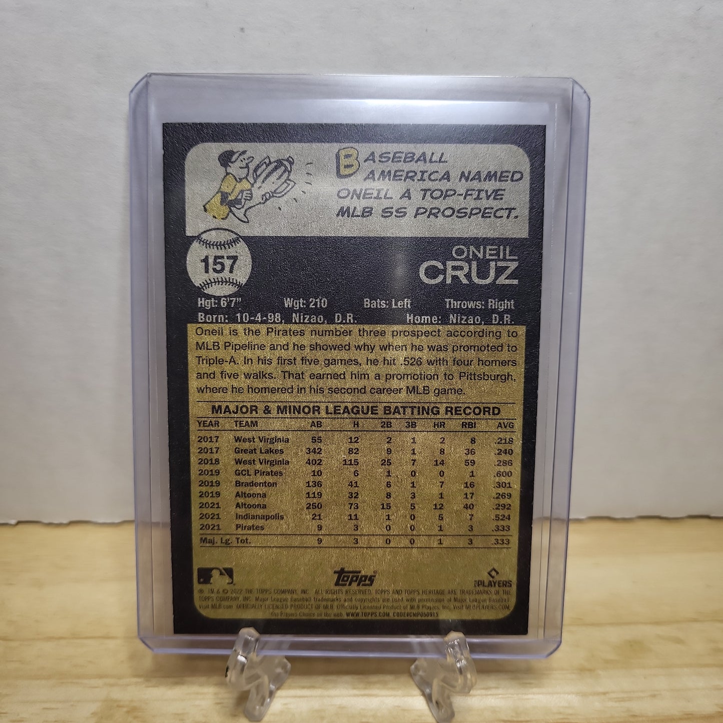 2022 Topps Heritage O'neil Cruz RC #157