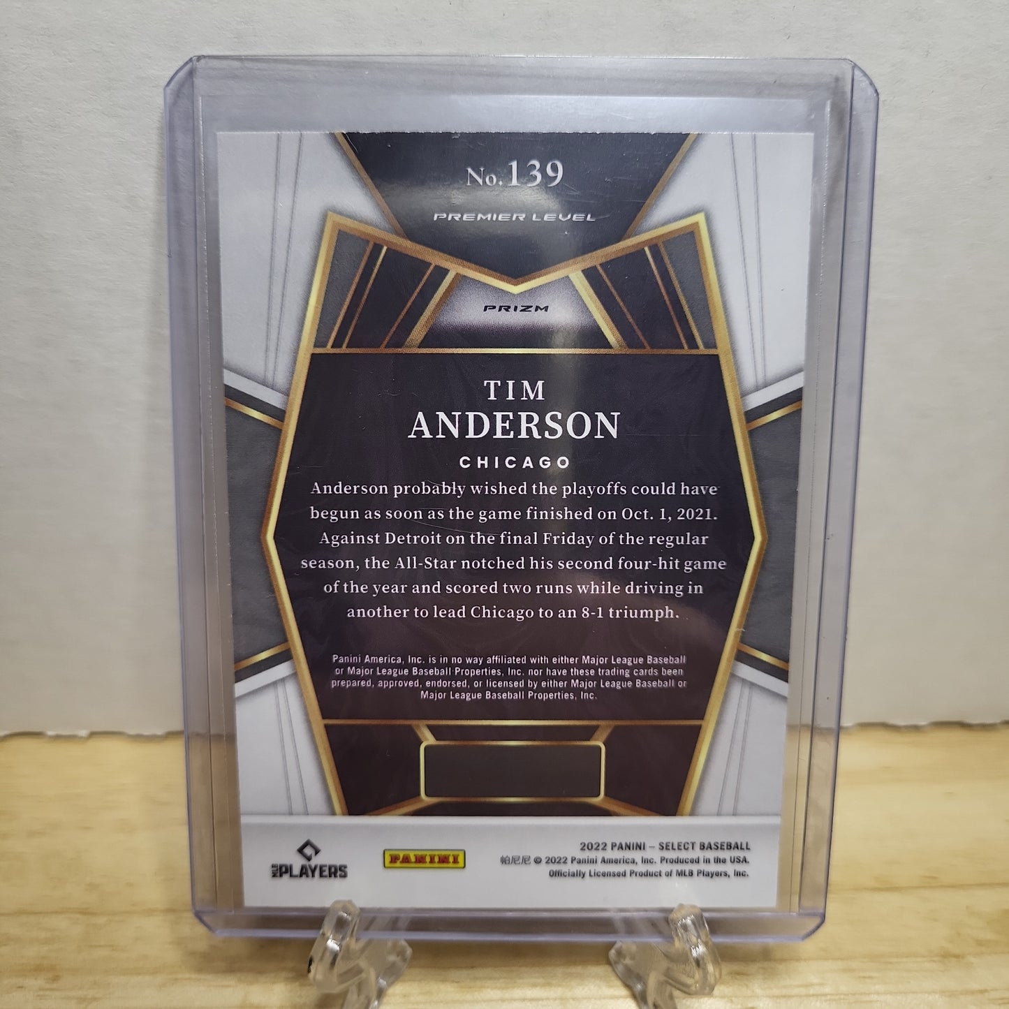 2022 Select Premier Level Tim Anderson Scope Prizm #139