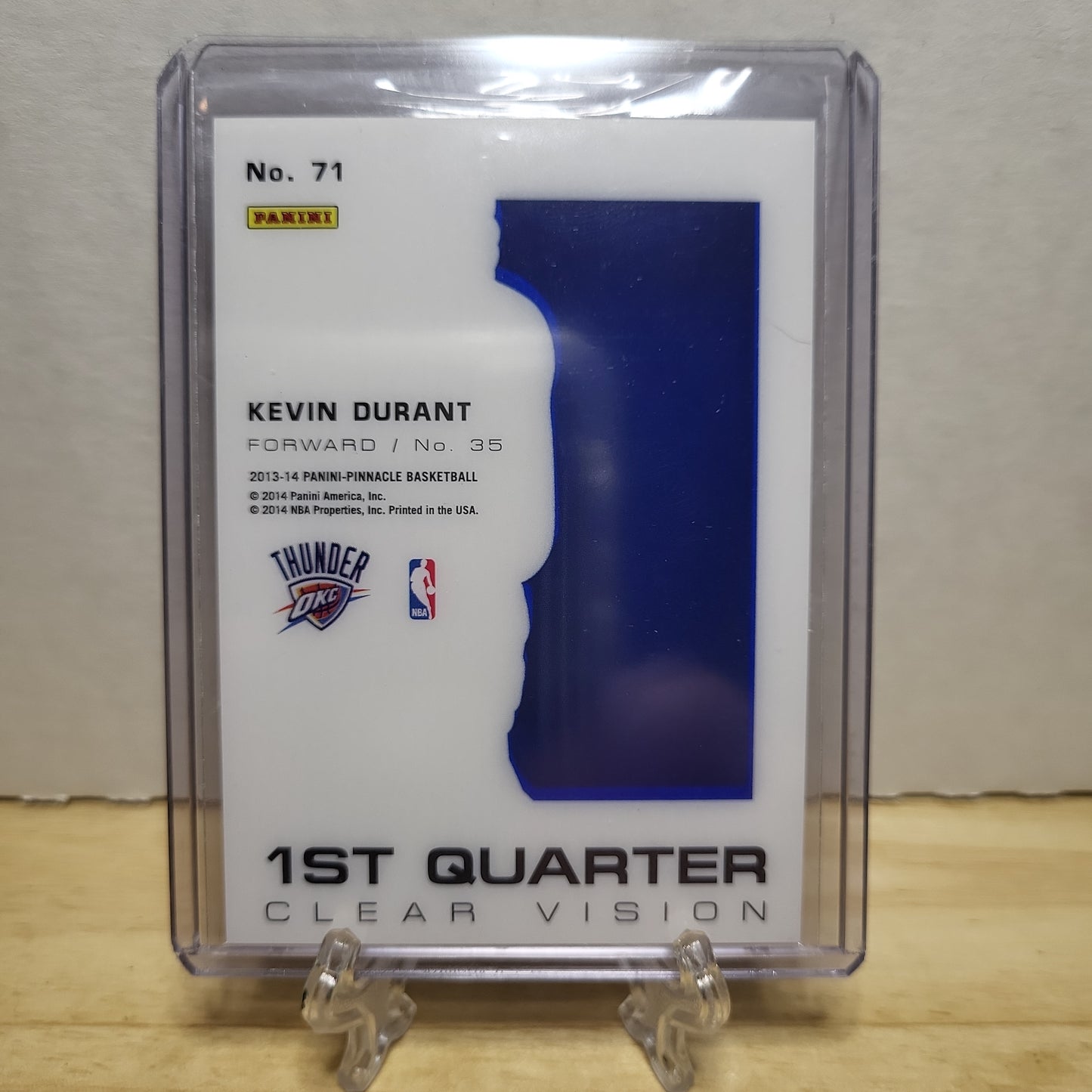 2013-14 Pinnacle 1st Quarter Clear Vision Kevin Durant #71