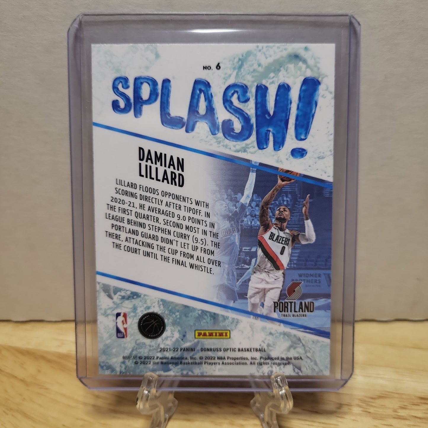 2021-22 Donruss Optic Splash Damian Lillard #6