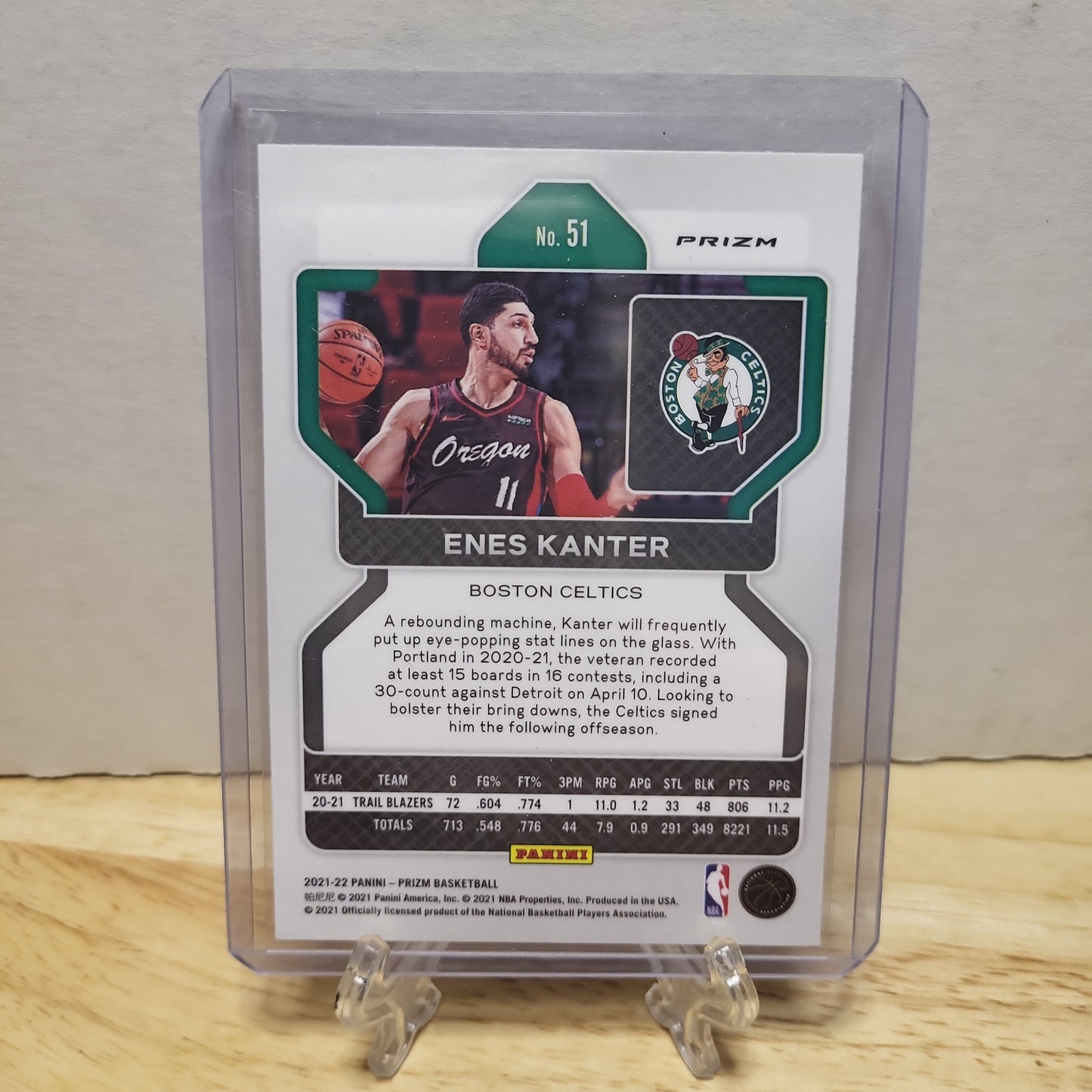 2021-22 Panini Prizm Enes Kanter Cracked Ice Prizm #51