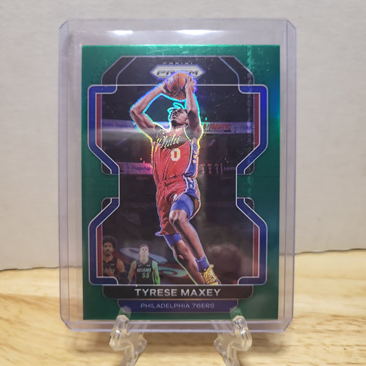 2021-22 Panini Prizm Tyrese Maxey Green Prizm #28