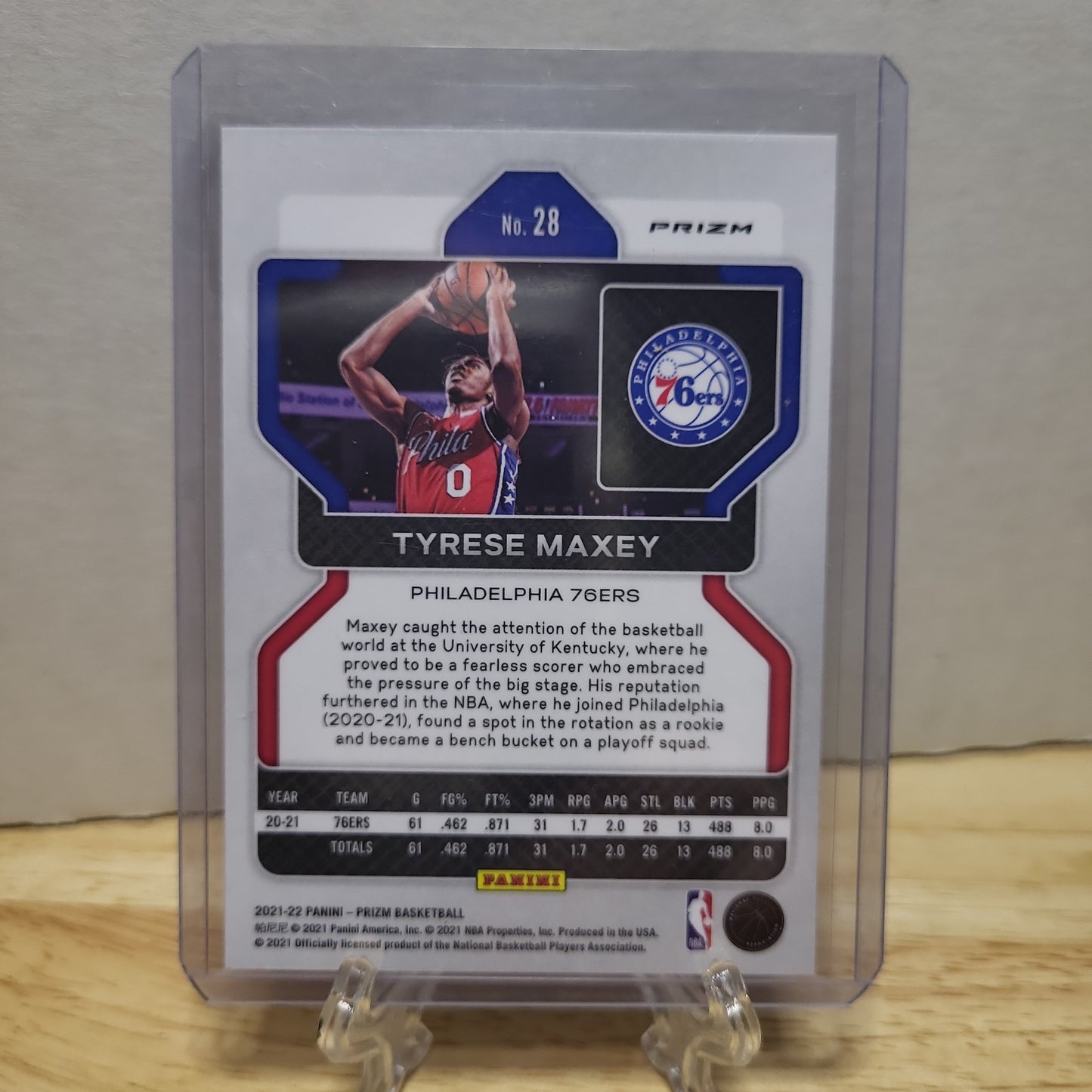 2021-22 Panini Prizm Tyrese Maxey Green Prizm #28