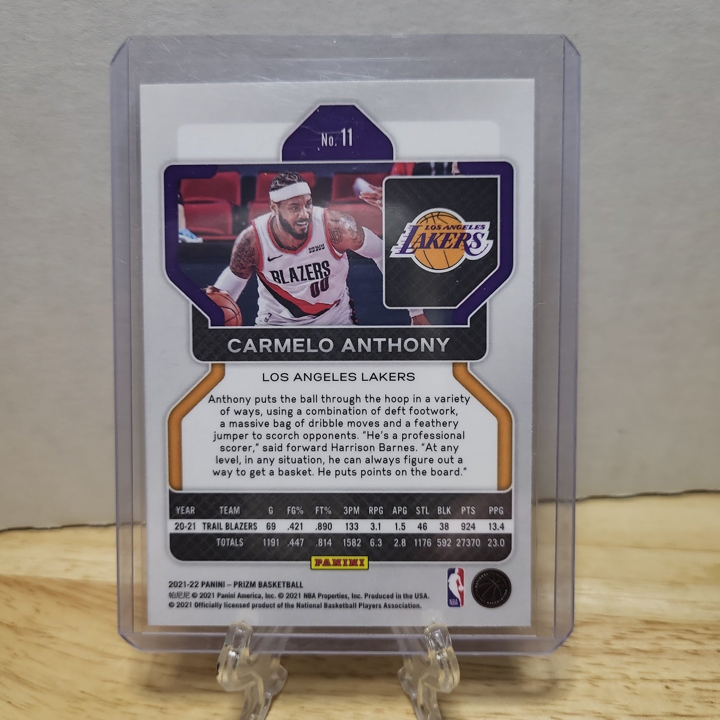 2021-22 Panini Prizm Carmelo Anthony #11