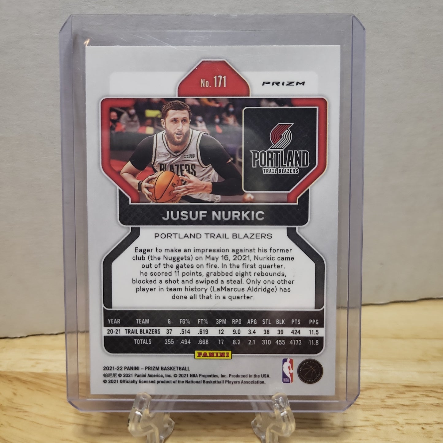 2021-22 Panini Prizm Jusuf Nurkic Cracked Ice #171