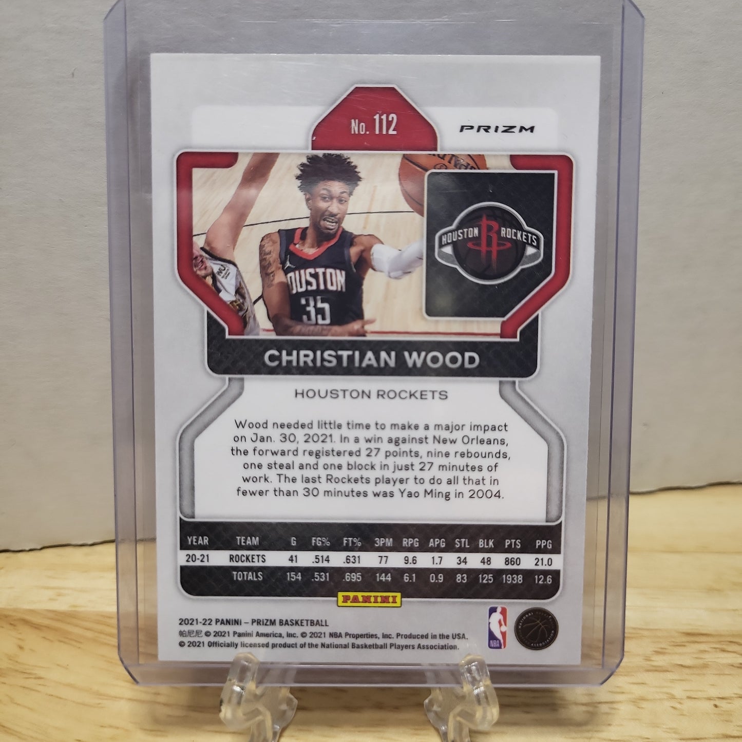 2021-22 Panini Prizm Christian Wood Purple Wave Prizm #112