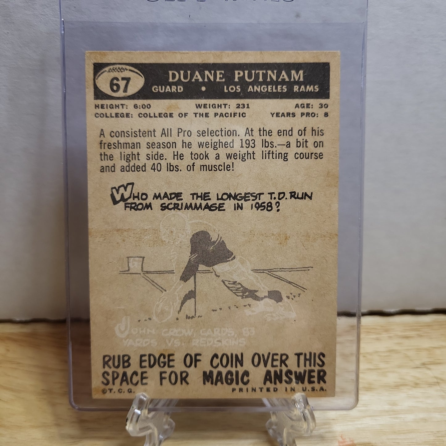 1959 Topps Duane Putnam #67