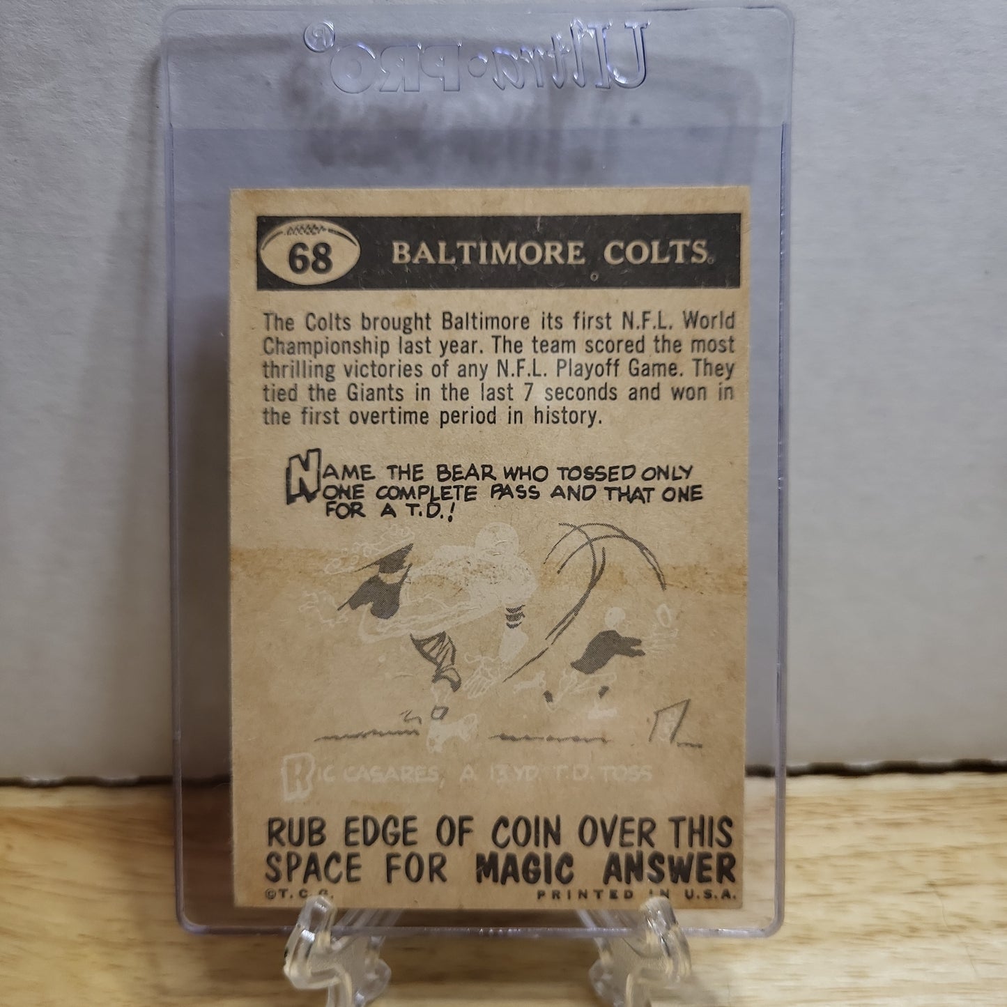 1959 Topps Baltimore Colts Team Pennant #68