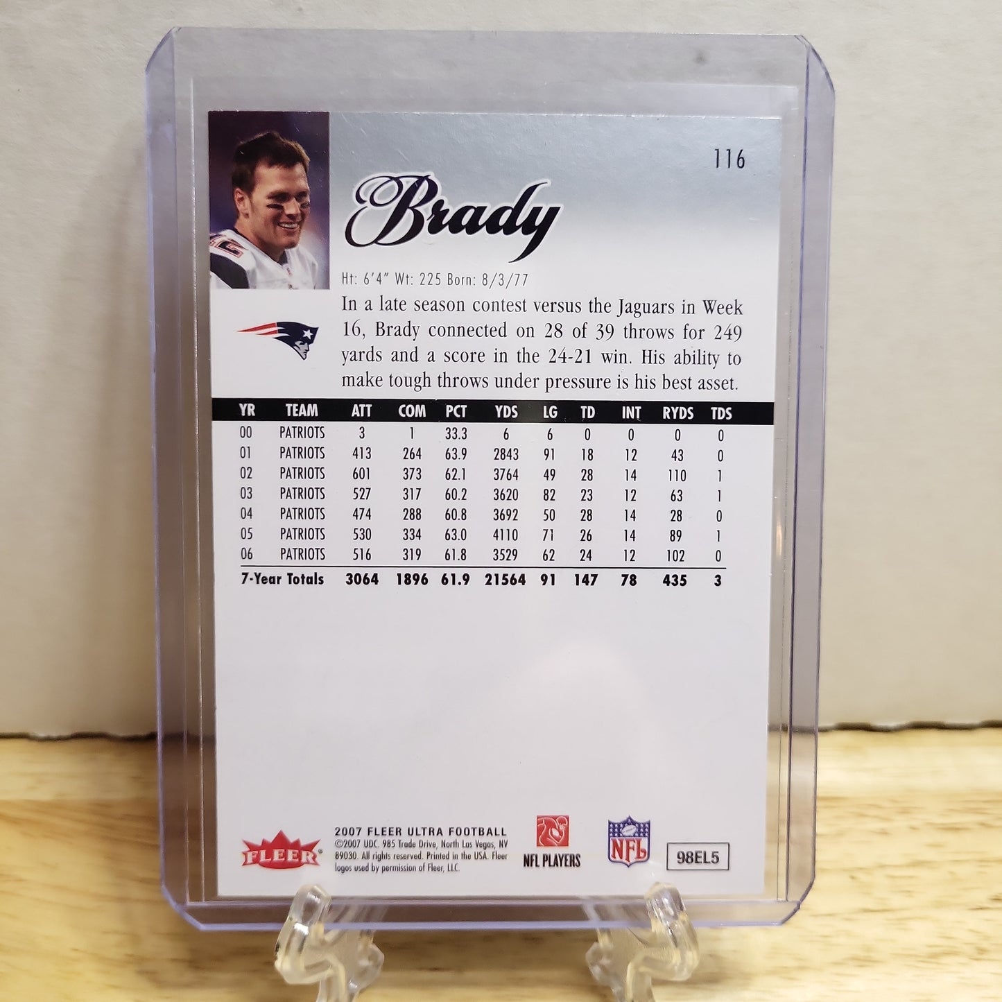 2007 Fleer Ultra Tom Brady #116