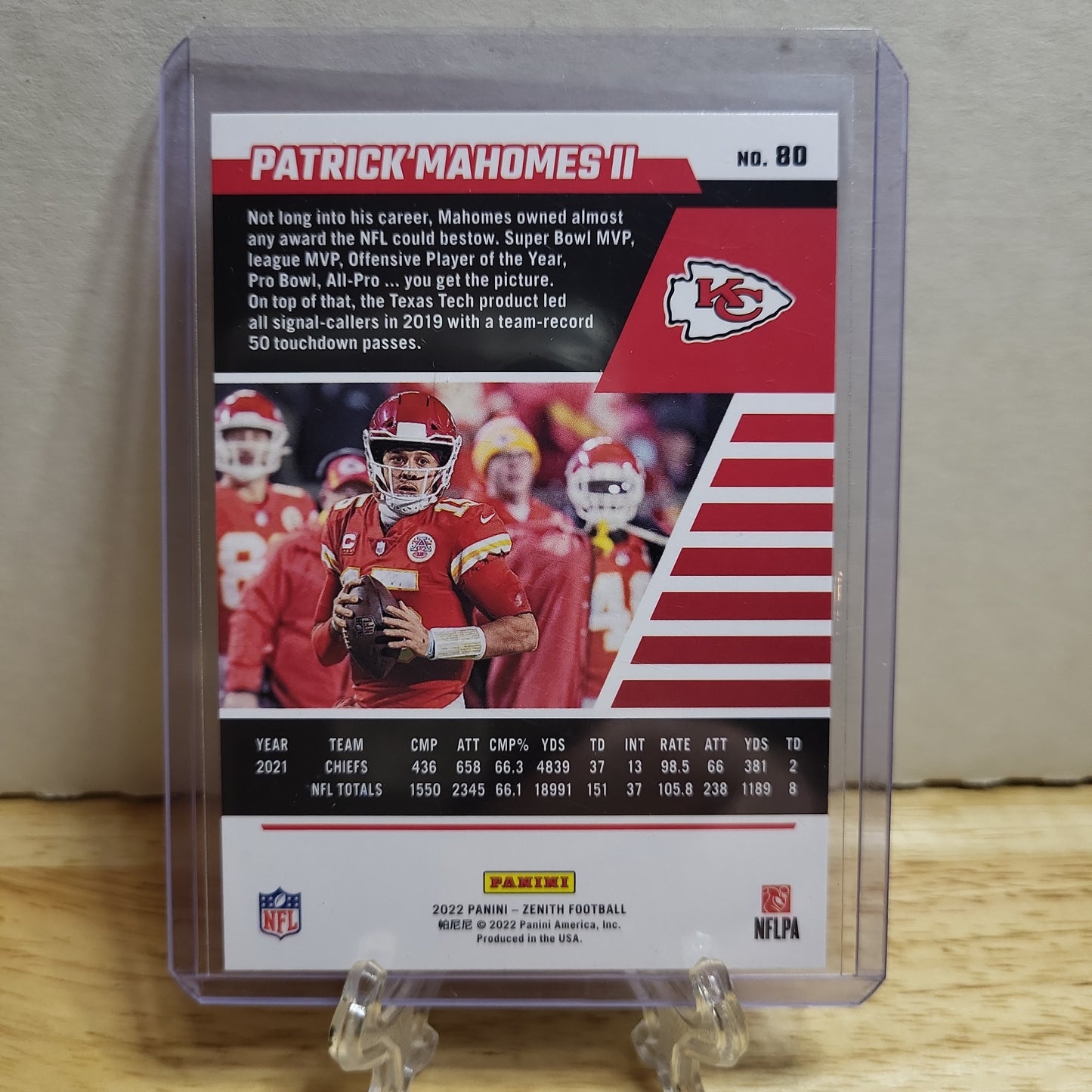 2022 Panini Zenith Patrick Mahomes #80