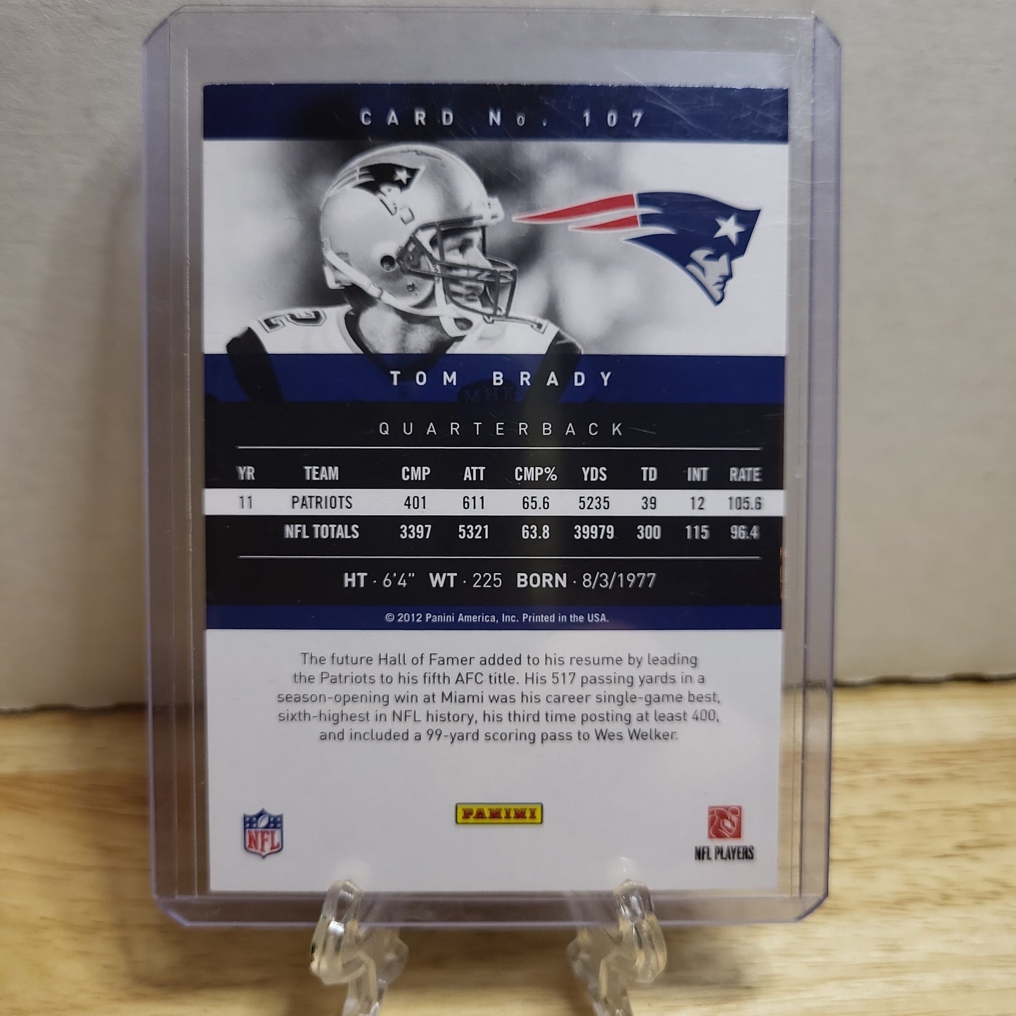 2012 Prestige Tom Brady #107