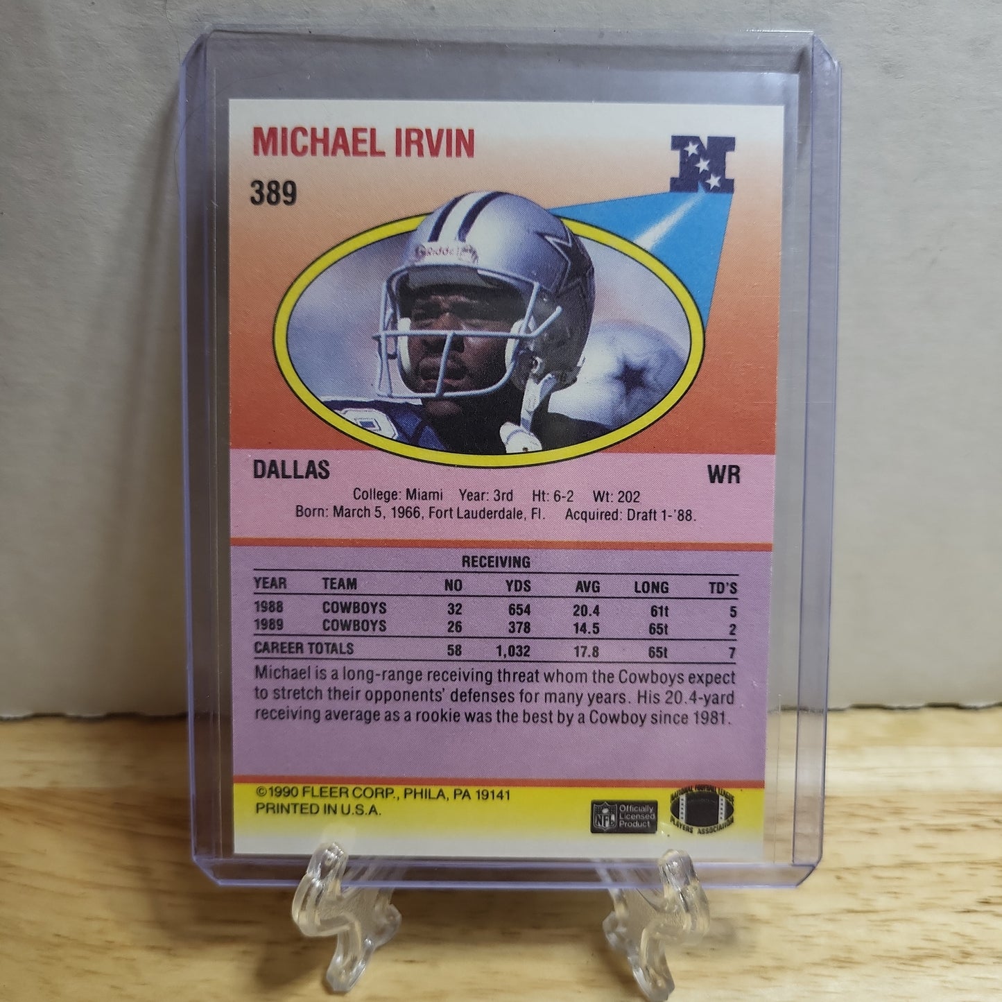 1990 Fleer Michael Irvin #389