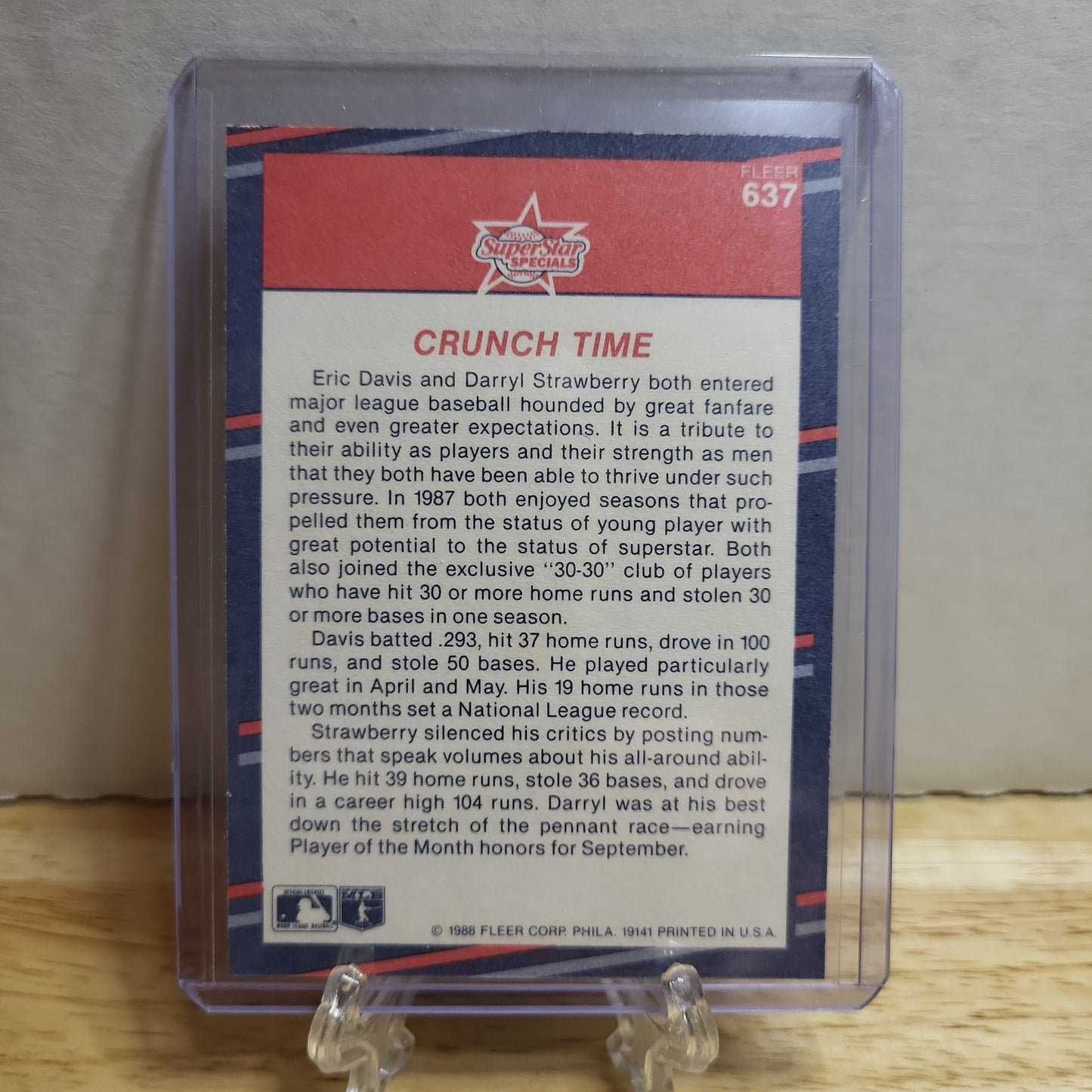 1988 Fleer Crunch Time Darryl Strawberry/Eric Davis #637