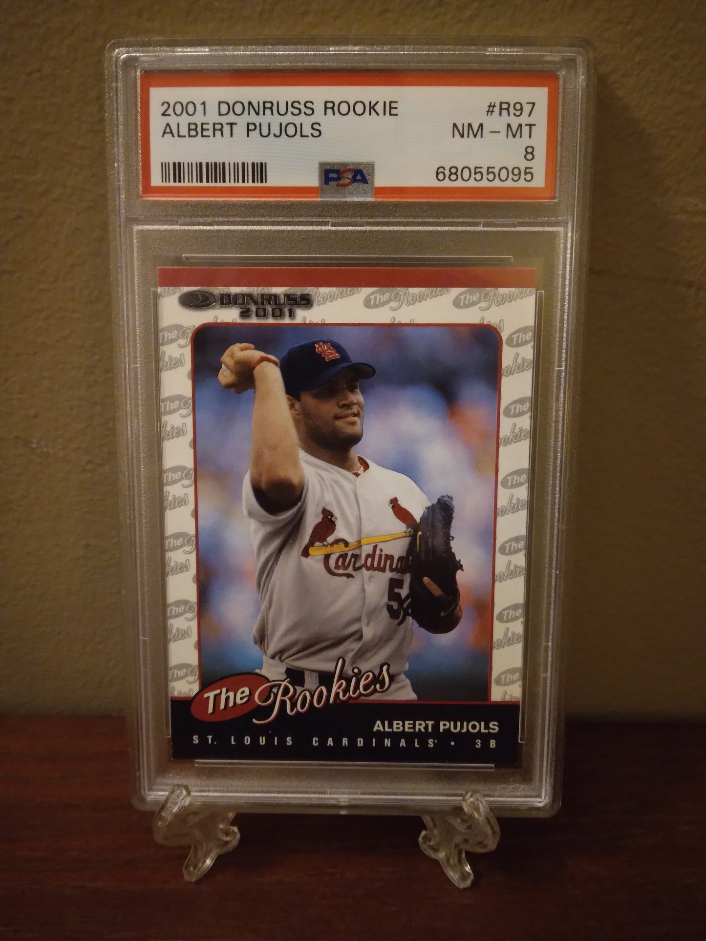 2001 Donruss Rookies Albert Pujols #R97 PSA 8