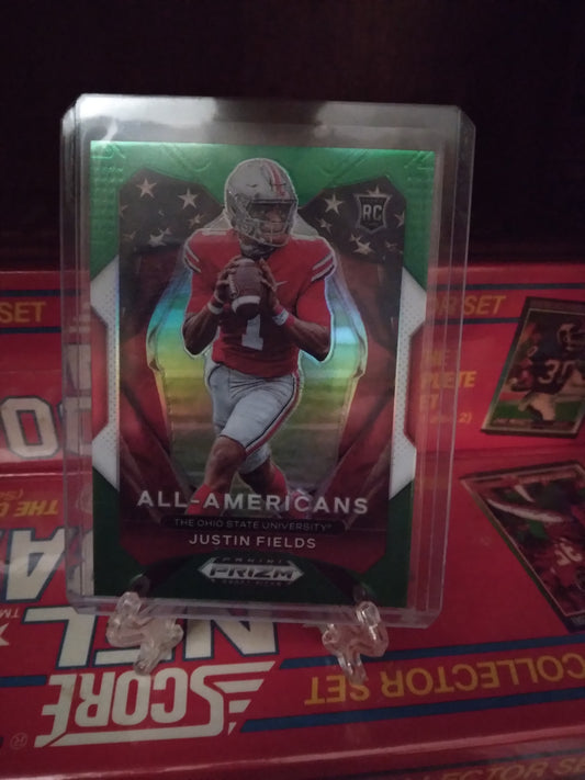 2021 Prizm Draft Picks All-American Green Justin Fields Rookie #192