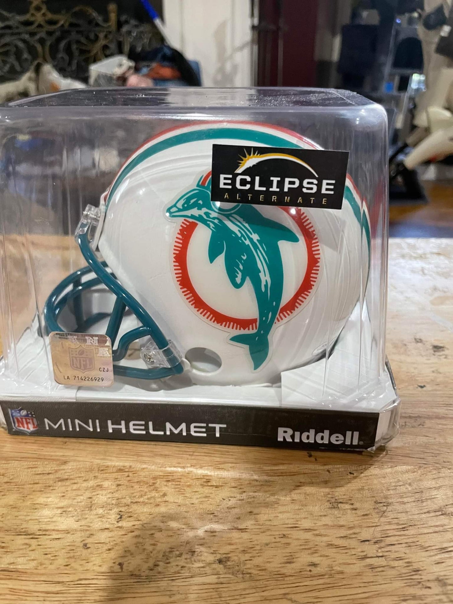 Dwight Stephenson signed w/HOF 98 Riddell Throwback Dolphins Mini Helmet