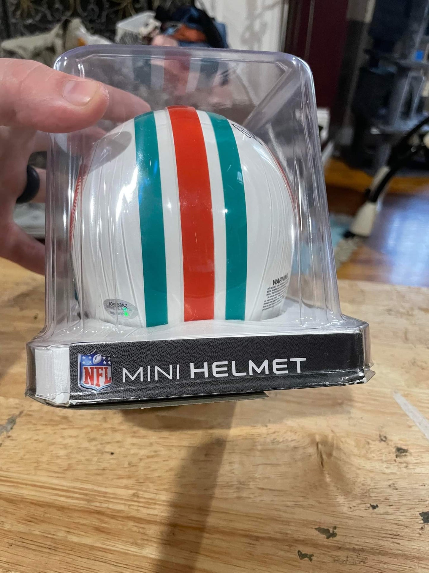 Dwight Stephenson signed w/HOF 98 Riddell Throwback Dolphins Mini Helmet